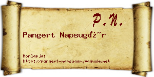 Pangert Napsugár névjegykártya